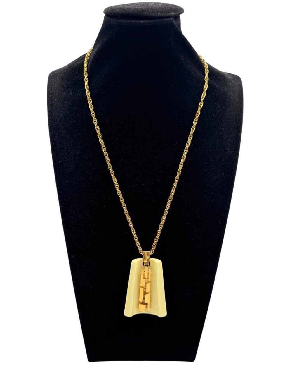 Vintage Lucite and Gold Tone Chunky Statement Necklace